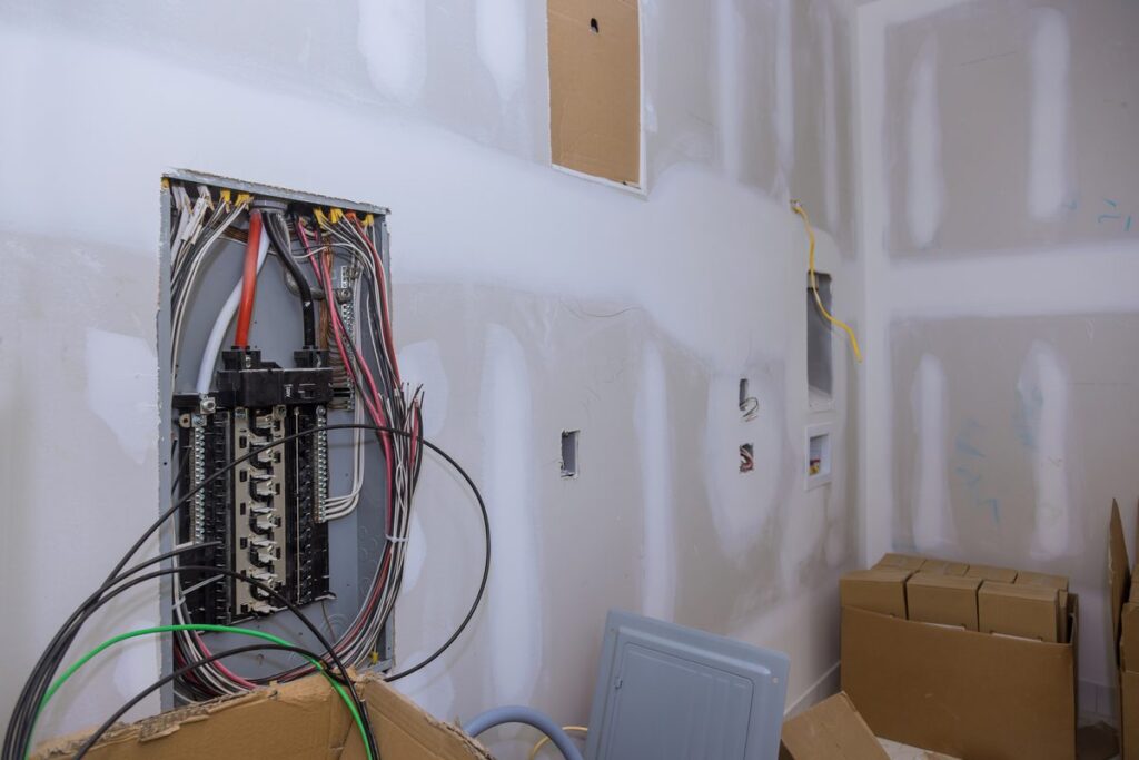 Home electrical panel where a whole-house surge protector is installed
